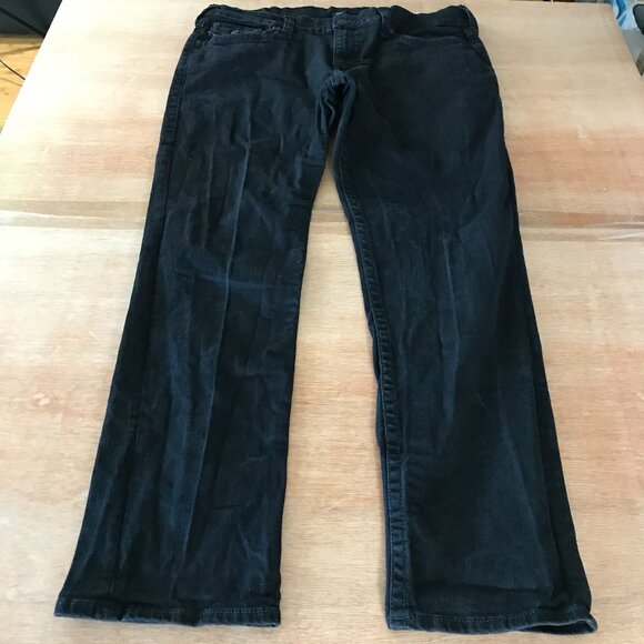 True Religion World Tour Ricky Relaxed Straight Jean Men 38x30 Black Flap Pocket